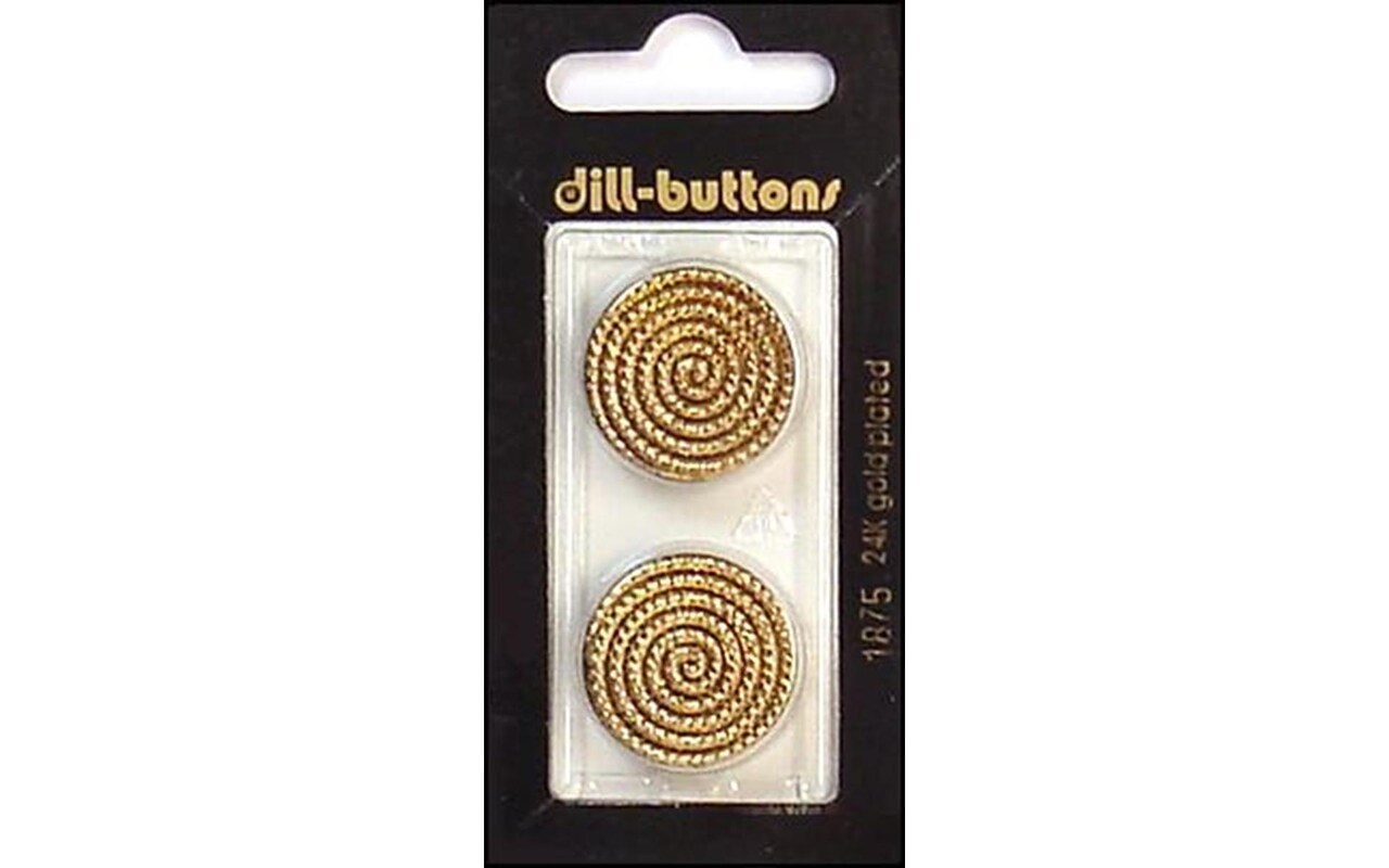 Dill Buttons 23mm 2pc Shank Antique Gold